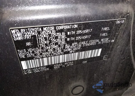 2018 Toyota Rav4 Le z USA, uszkodzony, nr VIN JTMZFREVXJJ750970